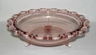 Hocking Glass OLD COLONY Lace Edge Pink Large 3-Footed Console Bowl SCARCE