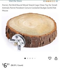 Parrot, Pet Bird Round Wood Stand Cage Chew Toy