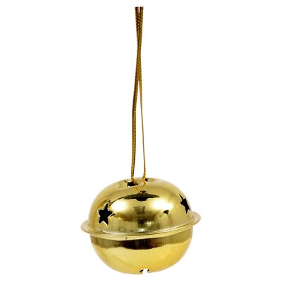 CHRISTMAS JINGLE BELLS Gold Crafting Ornaments with Gold Loops 1.5'' 9/PK  Bell