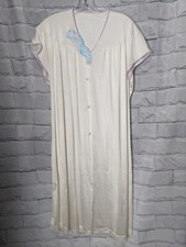 Vintage Silky Button Front Nightgown Hits Approximately Knee Length
