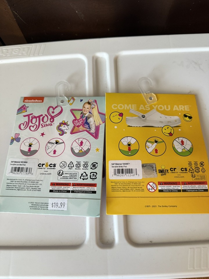 NEW Crocs Jibbitz Charms Nickelodeon JoJo Siwa / Smiley set 2 packs eBay