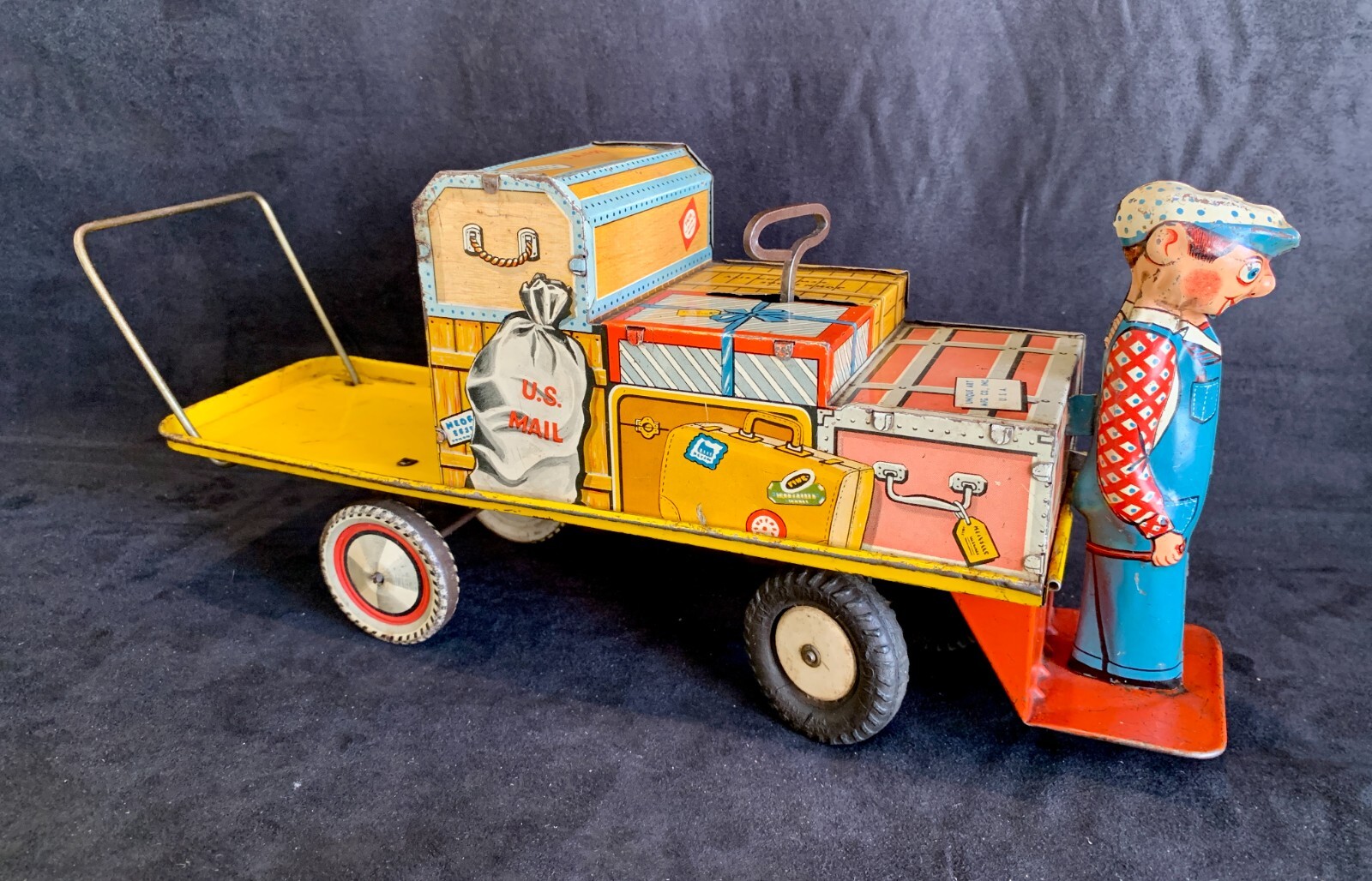 Vintage Unique Art Finnigan Porter Wind Up Tin Litho USA WORKS 1950s Ex Cond