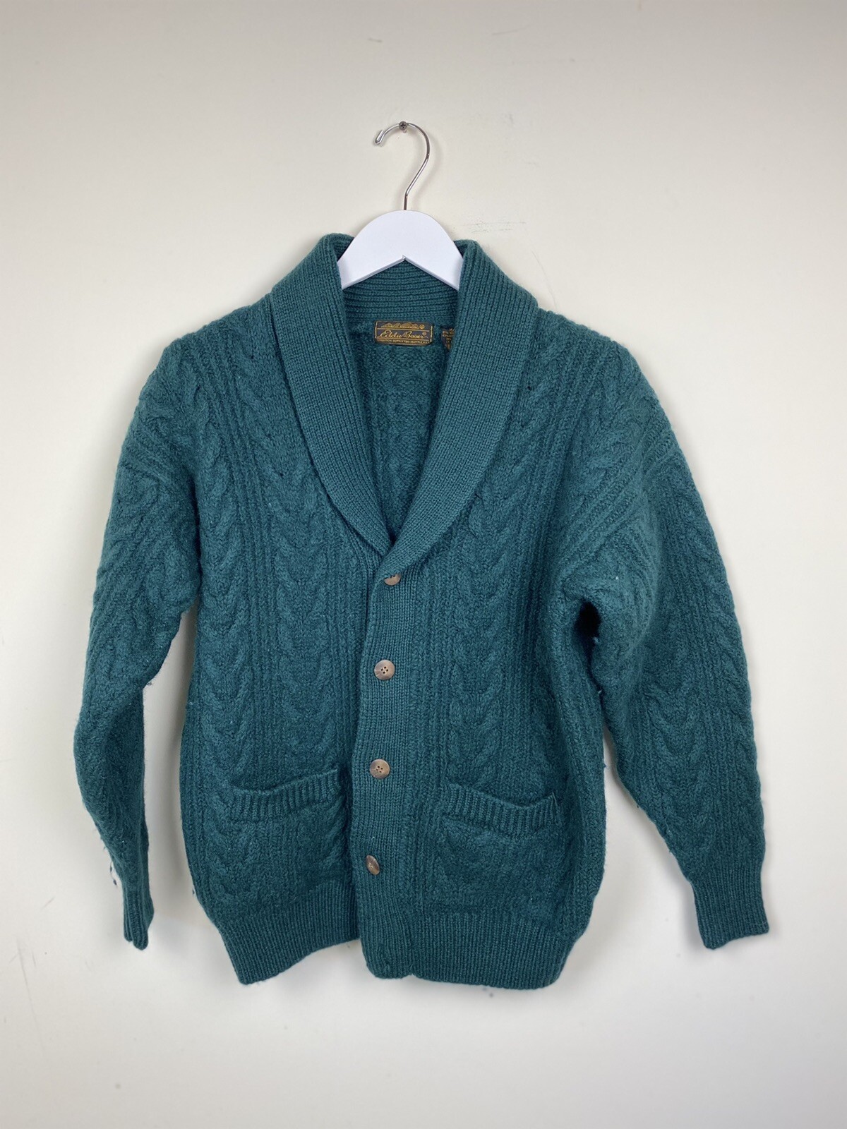 VTG Eddie Bauer Green Button Cardigan 