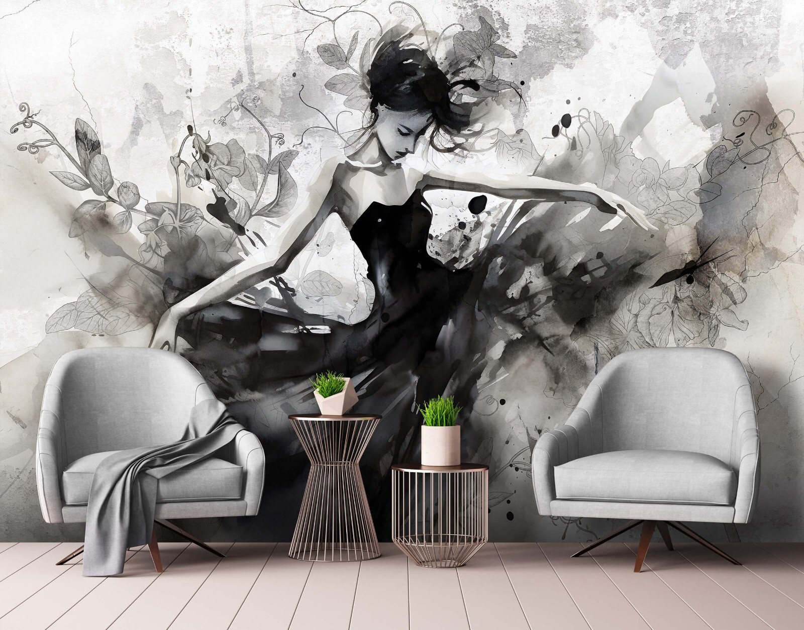 Dance school Theme wallpaper wall mural 312x219cm Ballet Dancer Wall Art decor