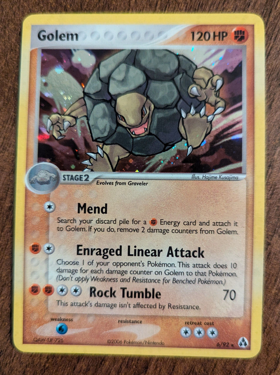 Golem 6/92 Holo Rare EX Legend Maker Pokemon Card Near Mint 2006 NM