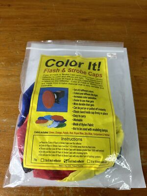 Color It! Lighting Reflector Flash Strobe Color Caps 8 Colors Nylon Cap 5-8'' New