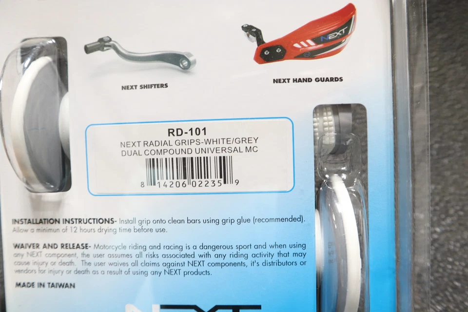 NEXT COMPONENTS RADIAL GRIPS WHITE/GREY DUAL COMPOND UNIVERSAL MC RD-101 - Image 2 of 2