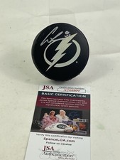 Erik Cernak autographed signed Puck NHL Tampa Bay Lightning JSA COA