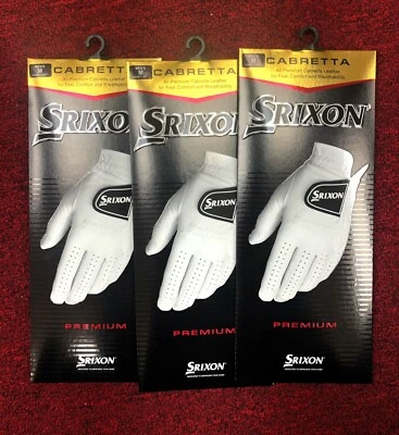 (3-Pack) New Srixon 100% Premium Cabretta Mens Leather Golf Gloves