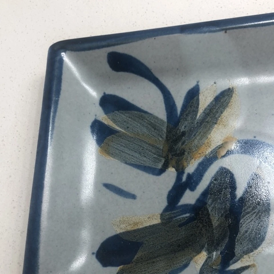 Saltspring Pottery Blue Platter Tray Made In Canada - Image 2 of 4