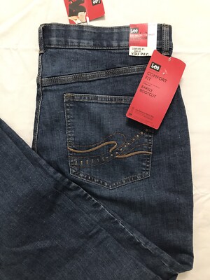 Lee Comfort Fit Bootcut Jeans Womens Size 16 Sits Just Below Waist Stretch Denim