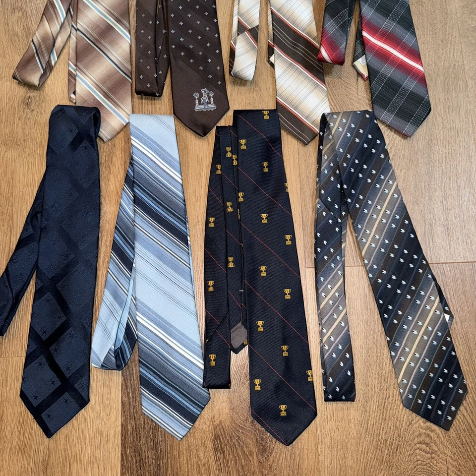 Lote de 8 Corbatas De Colección Años 70 Corbatas Para Hombre Vestido Corbata Poliéster Feo Disco Disfraz Foto 2 de 4