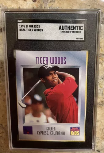 1996 Tiger Woods SI For Kids SGC Authenticated Pre-Rookie Card #536