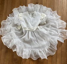 Vtg Sugar Plum Circle Dress Size 6x White Ivory Flower Girl Communion Pageant US