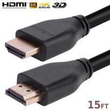 15FT HDMI 2.1 Ultra High Speed Cable 48Gbps 8K 60Hz 4K 120Hz Dynamic HDR Black