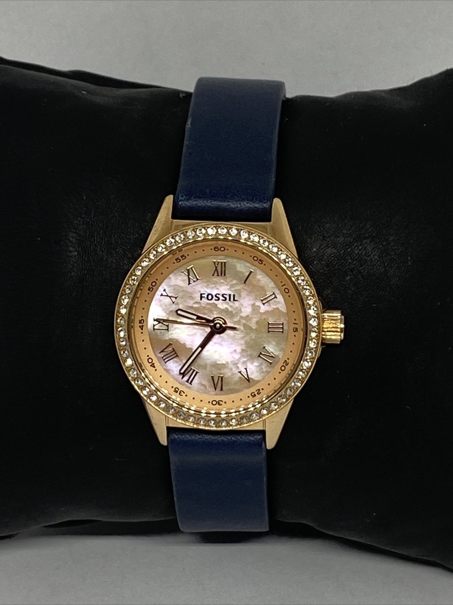 Fossil Blythe BQ3148 Women's Leather Analog Rose Gold Dial Quartz