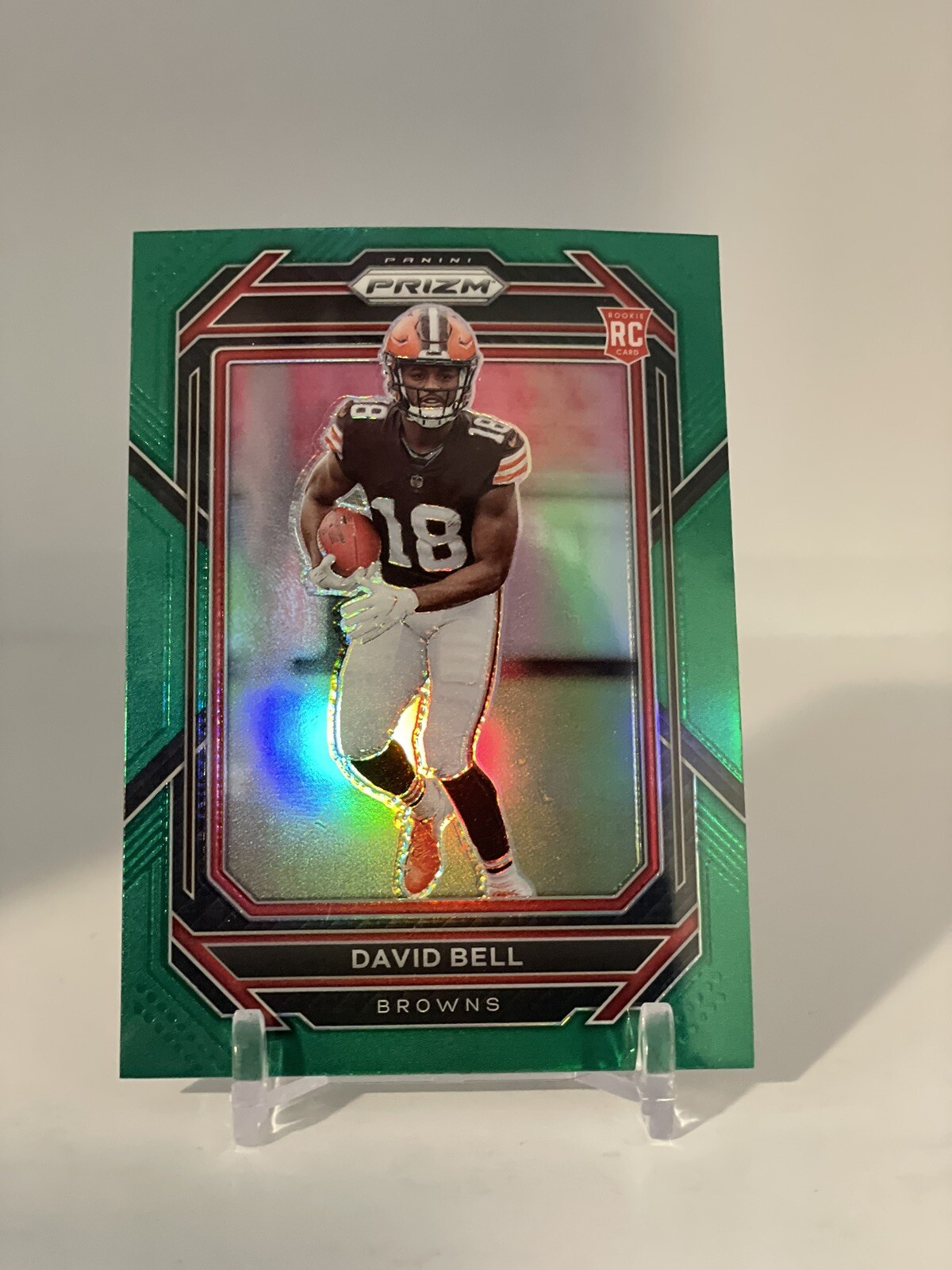 2022 PANINI PRIZM #334 DAVID BELL ROOKIE GREEN PRIZM CLEVELAND BROWNS RC