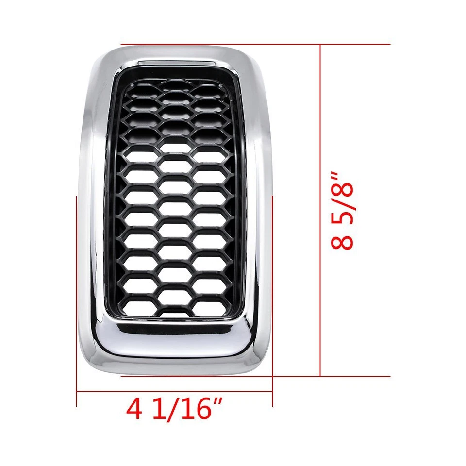 7X Black Chrome Honeycomb Mesh Grille Grill Inserts For 2014-2018 Jeep Cherokee​ Foto 2 de 4