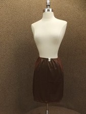 Vtg 1950s NEW Van Raalte Brown Dupon Nylon Scalloped Short Length Half Slip S
