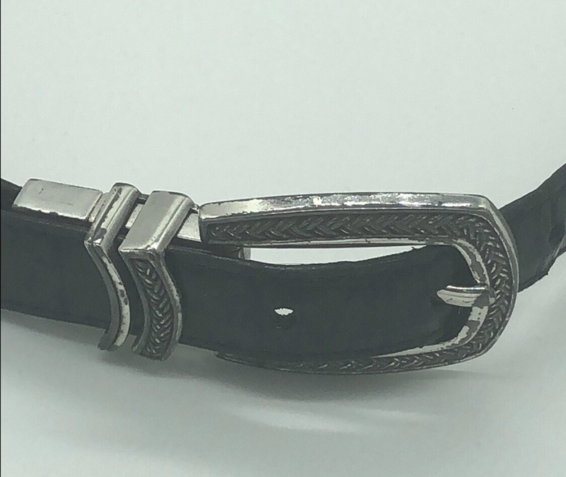 Brighton Reversible Two Tone Belt Black Red Leather silver  display picture 3