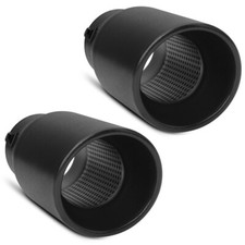 2pcs Universal Exhaust Tip 1.5-2.5 Inlet 4 Outlet 9long Stainless Steel Black