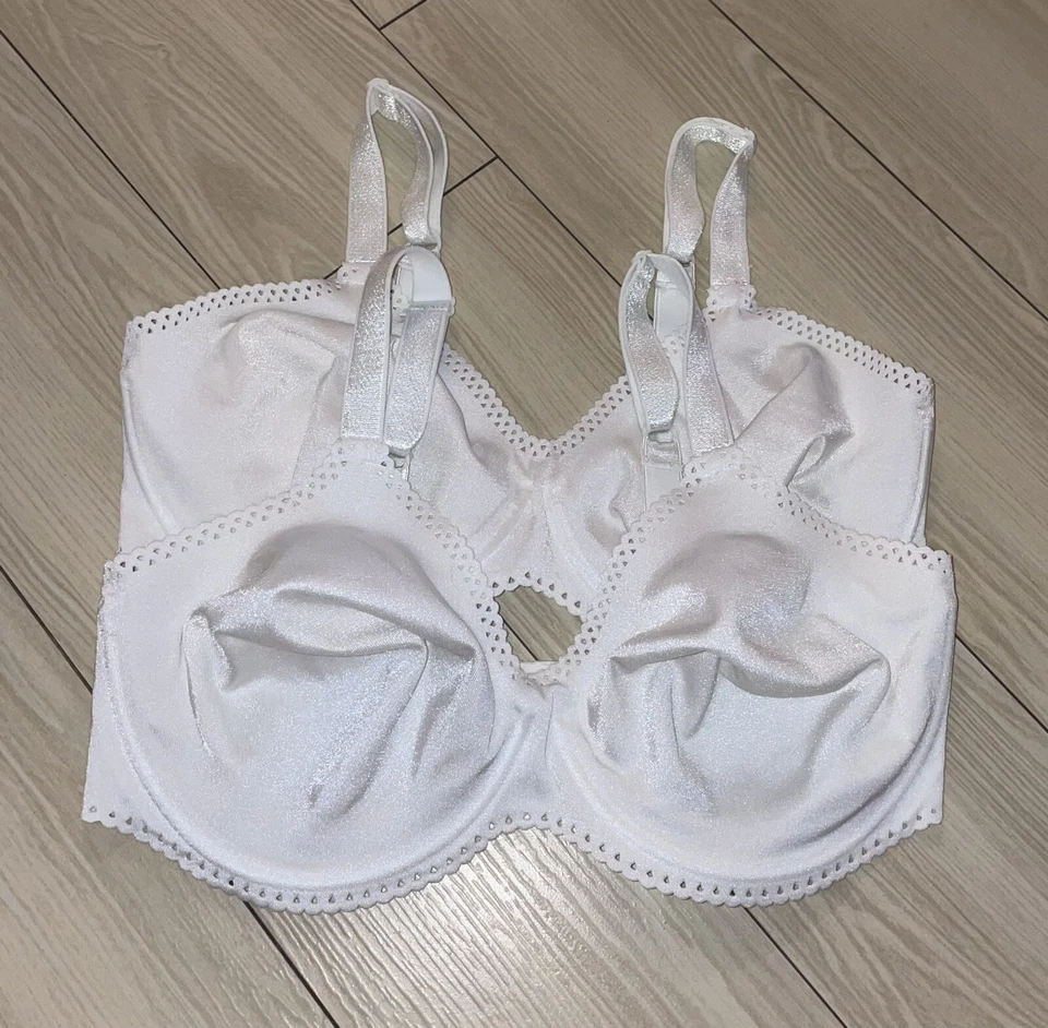 Lote 2 Sujetadores Playtex 7532 Body Fusion Sin Costuras Sin Forro Con Aros Mujer 36D Blanco Foto 2 de 4