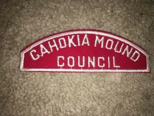 Boy Scout Cahokia Mound Illinois BSA Red White RWS Council Strip PRE CSP Patch