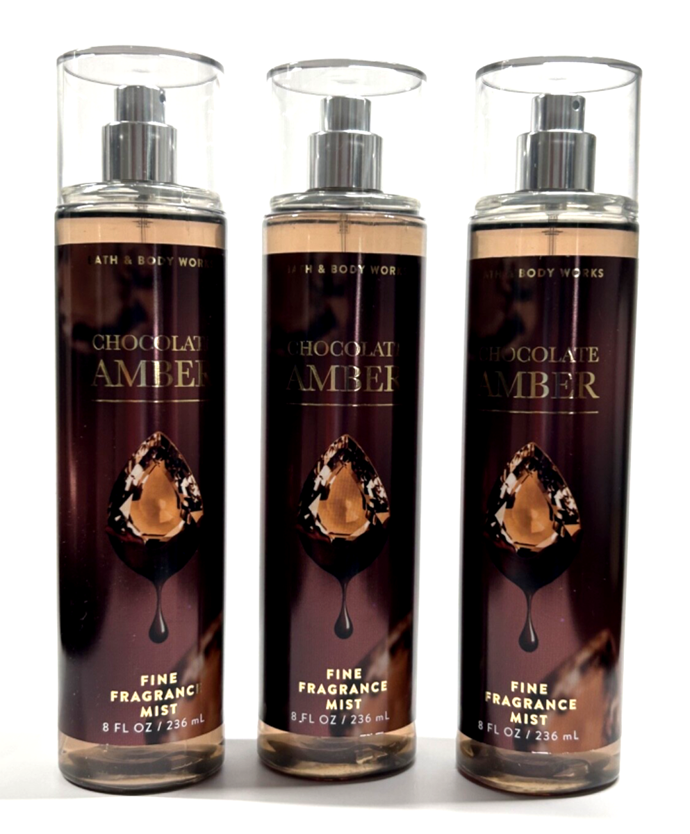 NEW BATH BODY WORKS CHOCOLATE AMBER WOMEN FRAGRANCE MIST BODY SPRAY  FL OZ