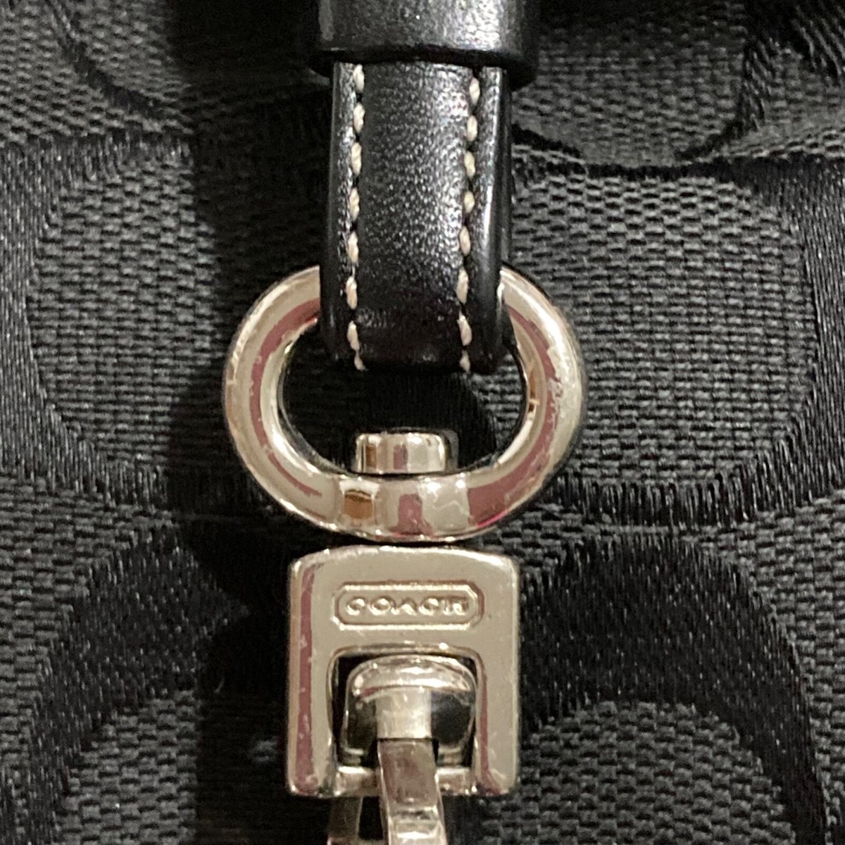 Vintage Y2K COACH 6091 Hampton Black Signature Canvas Buckle Clip