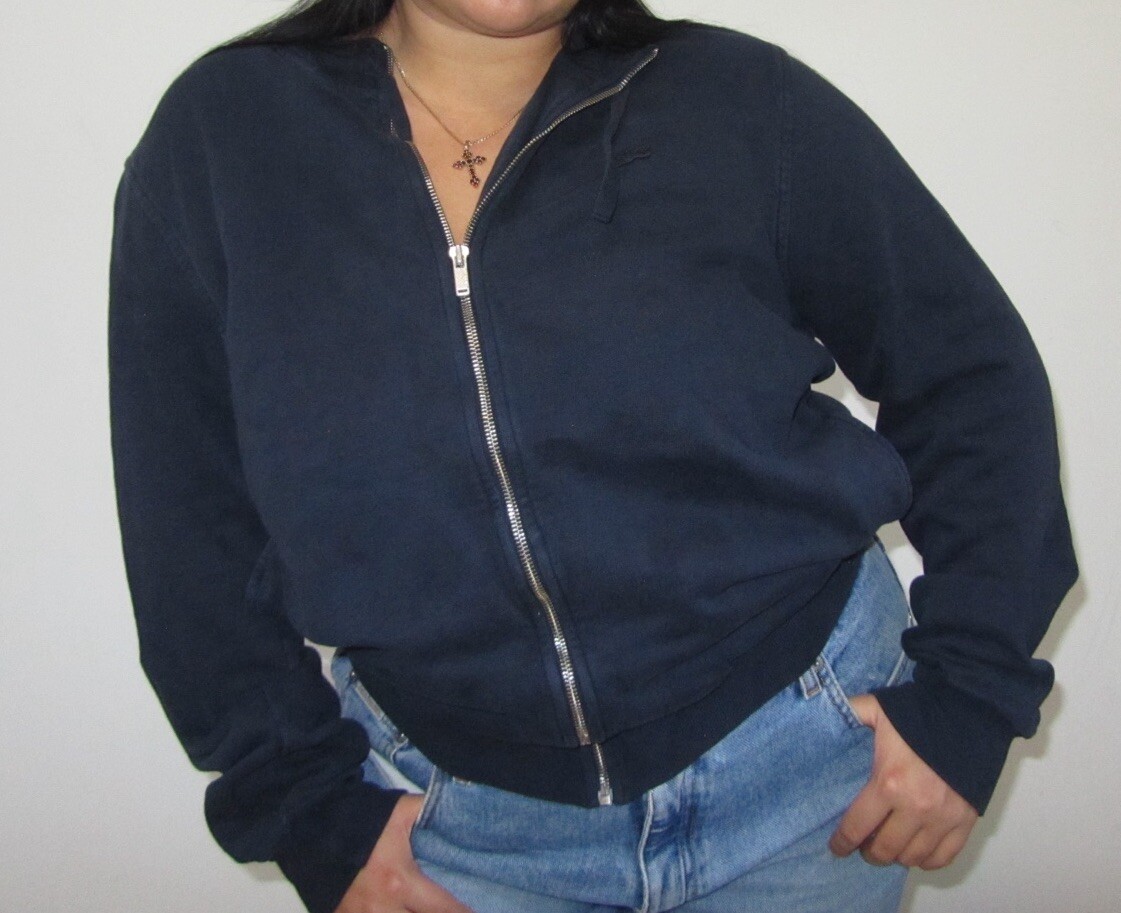 vintage lacoste navy zip up hoodie mens 5 (L) image 5