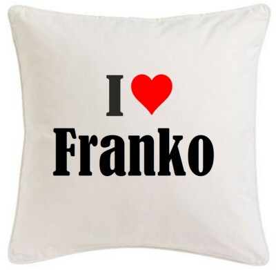 KISSENBEZUG I LOVE FRANKO 40CMX40CM AUS MIKROFASER