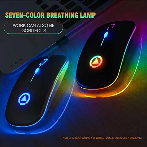 2.4GHz Wireless Optical Mouse USB Rechargeable RGB Cordless Mice For PC Laptop - Image 2 of 4
