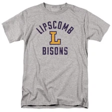 Lipscomb University Adult T-Shirt Bisons Logo, Athletic Heather, S-5XL