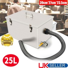 25L Commercial Grease Trap Waste Fat Filter Stainless Steel Restaurant Takeaway