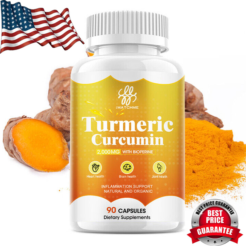 Turmeric Curcumin Highest Potency with BioPerine Black Pepper Extract 90 Capsule