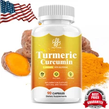 Turmeric Curcumin Highest Potency with BioPerine Black Pepper Extract 90 Capsule