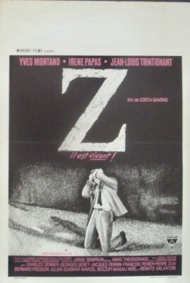 Z Japanese Belgian movie poster YVES MONTAND IRENE PAPAS COSTA