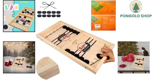 Juego de disco honda de madera - Juego de mesa familiar rápido y divertido para niños y adultos - Imagen 2 de 11