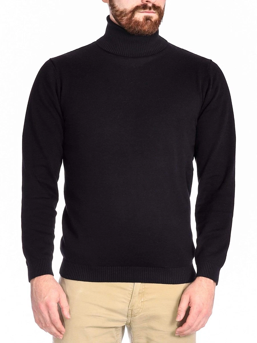 Mens black turtleneck sweater cheap
