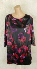 Abito donna Dennis By Dennis Basso taglia XS seta nero rosa floreale manica 3/4 T