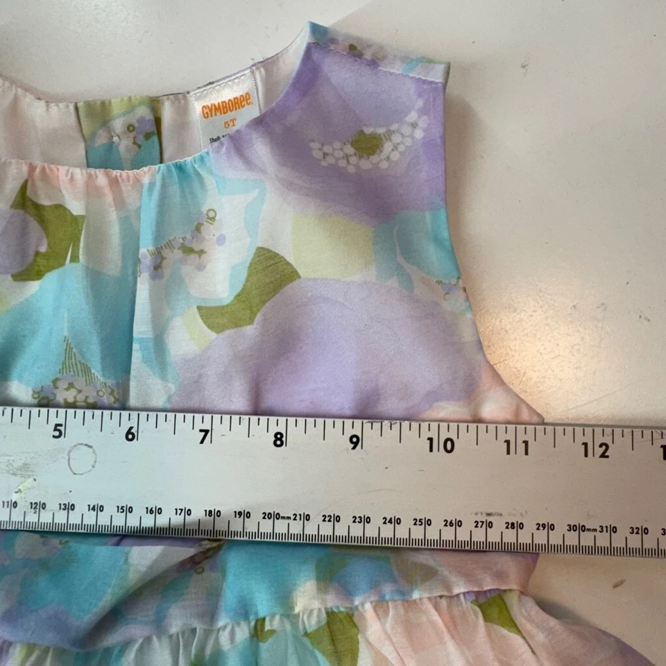Vestido de Pascua Floral Gymboree Niñas 5T Pastel Primavera Sin Mangas Arco Espalda. Foto 3 de 4