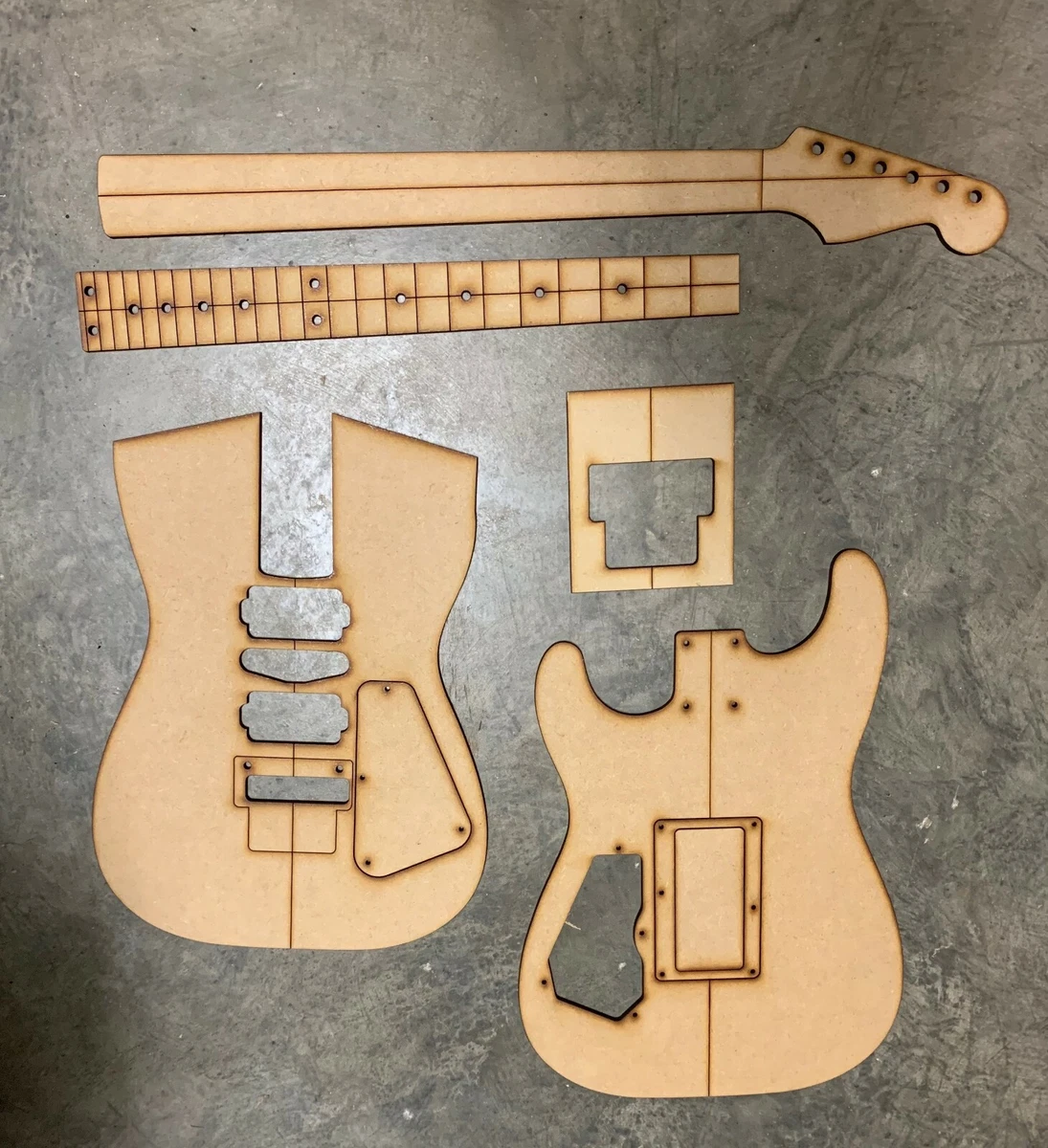 Super Strat 24 Guitar Building Templates w Original Floyd Rose Routing