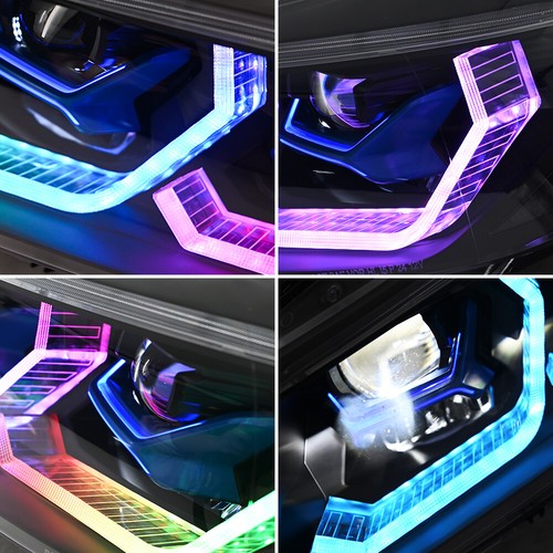 For 2005-2012 BMW E90 E91 3-Series HID Xenon Sedan RGB LED Projector Headlights - Picture 13 of 17