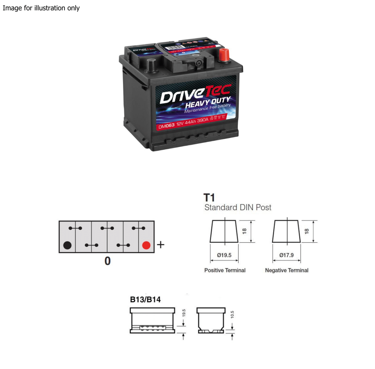 DriveTec Battery 12V 44Ah 390A B13 B14 For Mazda MX-5 1.6 1.8 DriveTec Battery 12V 44Ah 390A B13 B14 For Mazda MX-5 1.6 1.8