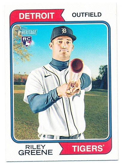 RILEY GREENE 2023 TOPPS HERITAGE #48 RC ROOKIE DETROIT TIGERS MINT A