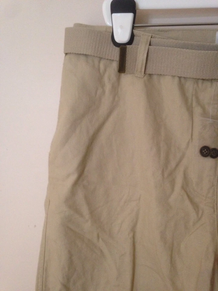 НОВЫЙ С ЯРЛЫКАМИ FASHION BUG ЖЕНЩИН БЕЖЕВЫЙ/ЖЕЛТОВАТО-КОРИЧНЕВЫЙ ШОРТЫ С РЕМНЕМ 16W - Изображение 4 из 4