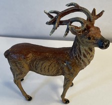 Antique German Miniature Cold-painted Cast Metal Reindeer Circa 1890-1915 Lead