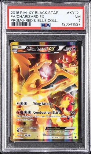 2016 POKEMON XY BLACK STAR PROMO #XY121 FULL ART/CHARIZARD EX PSA 7