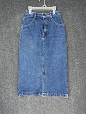 Vintage The GAP Denim Maxi Skirt Size 8 80s High Waist Jean Western Long Skirt