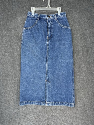 Maxi Falda Vaquera Vintage The GAP Talla 8 Años 80 Cintura Alta Jean Western Falda Larga - Imagen 1 de 13